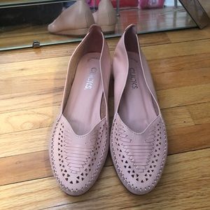Blush Pink Flats Women’s Size 8 Leather Slip Ons